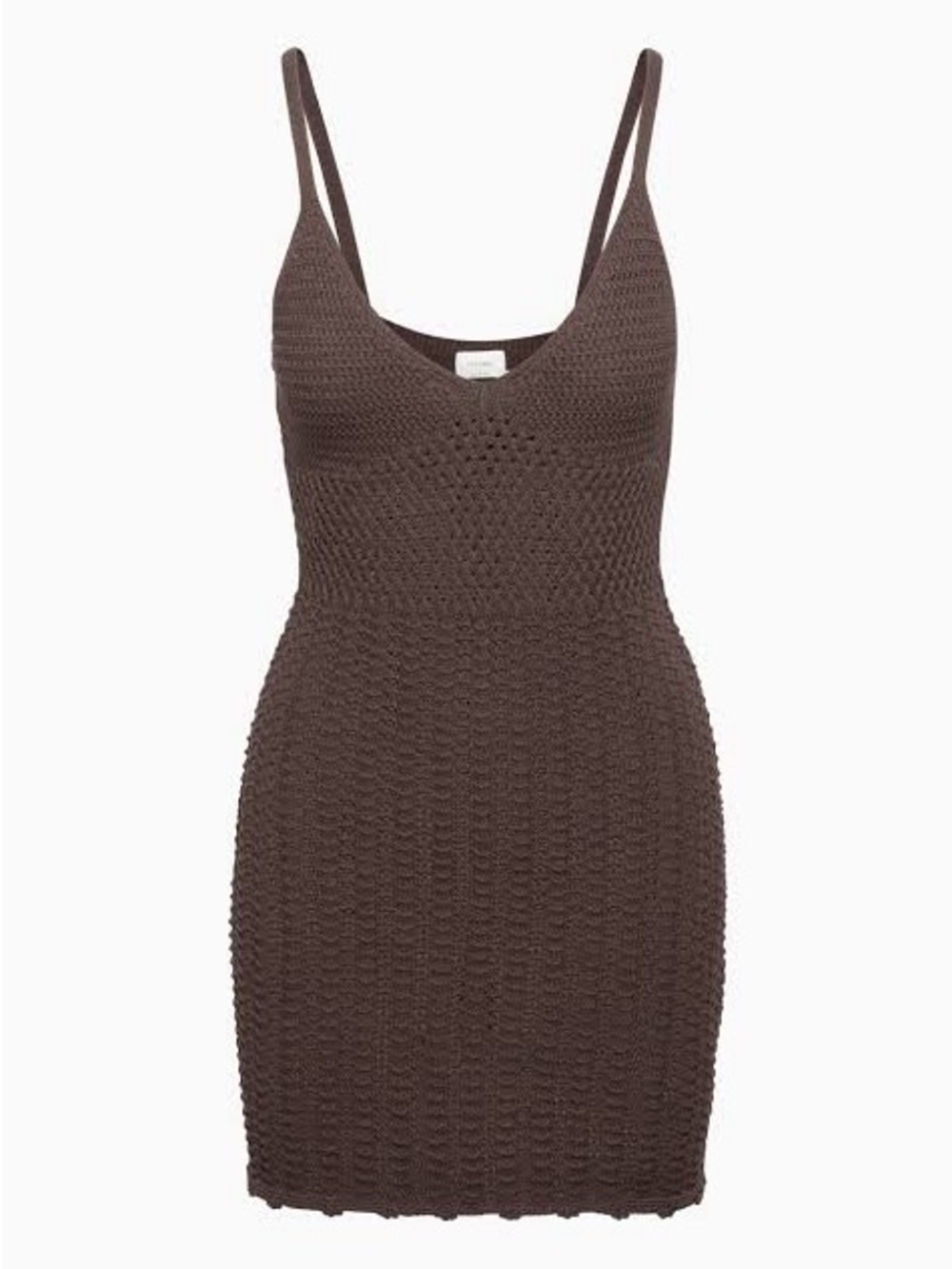 ✨NWT ARITZIA | Wilfred Evie Mini Crochet Knit 100% COTTON Mocha Brown Dress -M